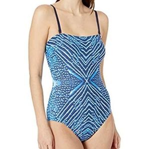NEW Calvin Klein Classic Bandeau One Piece With Tummy Control Size 8 NWOT